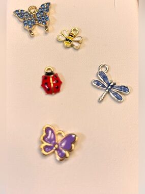 New Kids Cute Enamel charms ladybug, dragonfly, butterfly bumblebee